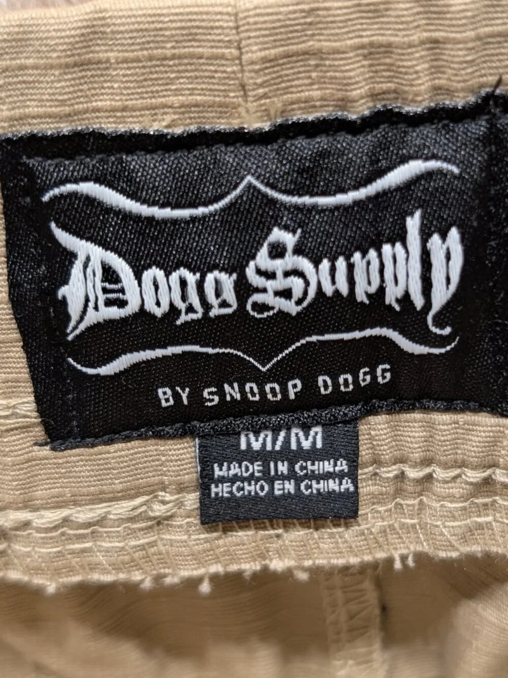 Dogg Supply by Snoop Dogg Beige Utility Cargo Pants Drawstring Waist Size Medium